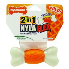Nylabone NylaFlex Bone НИЛАБОН НИЛАФЛЕКС БОН игрушка кость для собак с умеренным стилем грызения, вкус бекона, нейлон-резина , собаки до 7 кг.